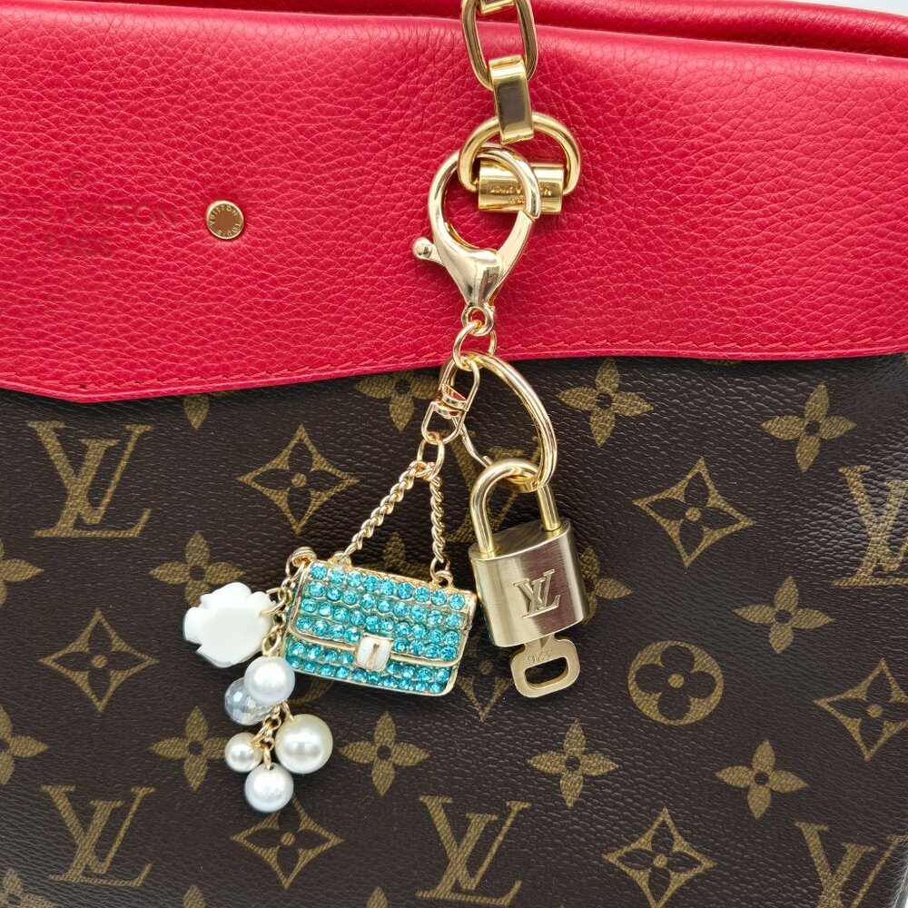 Authentic Louis Vuitton Padlock & Key Gold ✨Unbranded Bag Charm Keychain